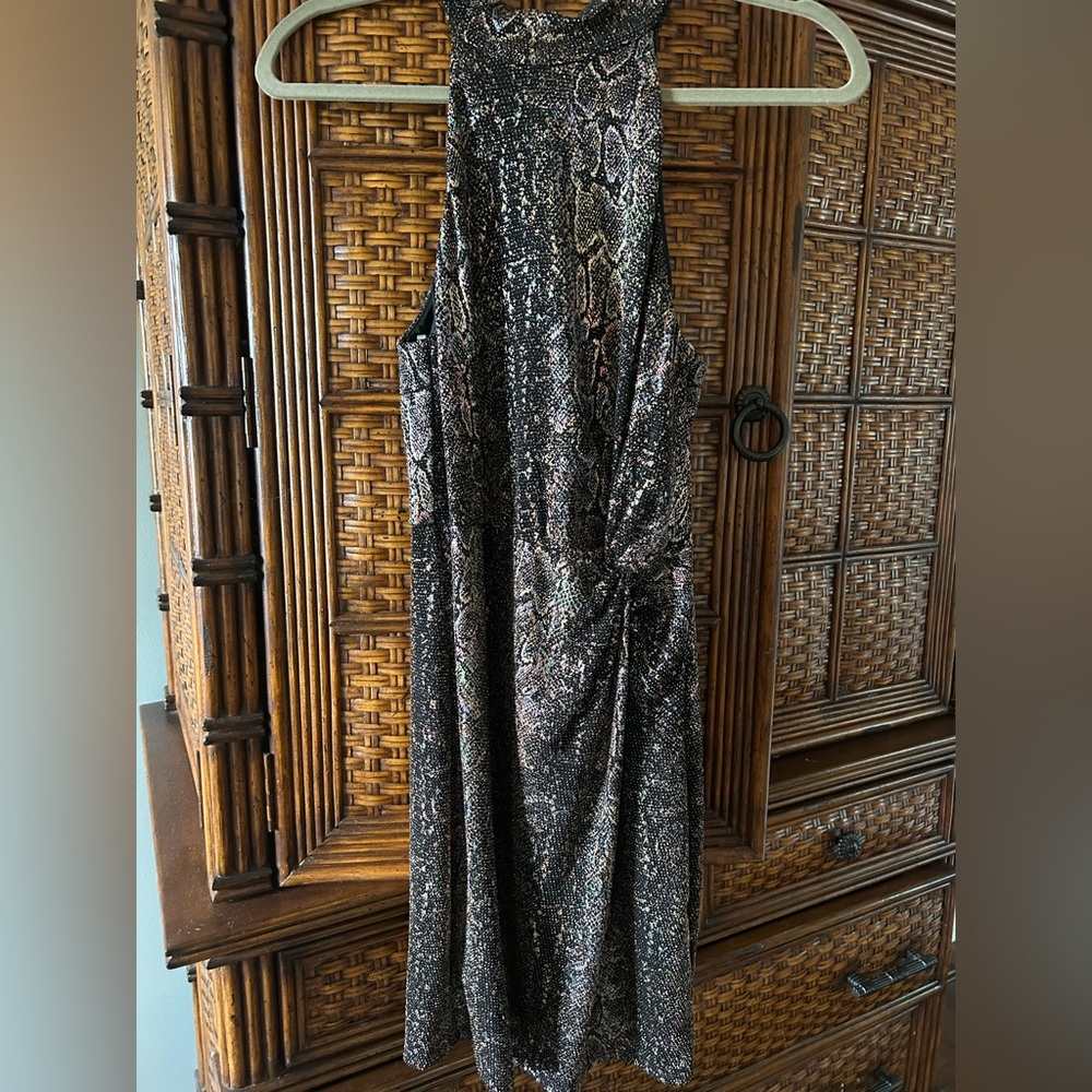Lush Glittering Black and Silver Snakeskin Dress! Great Cocktail Dress